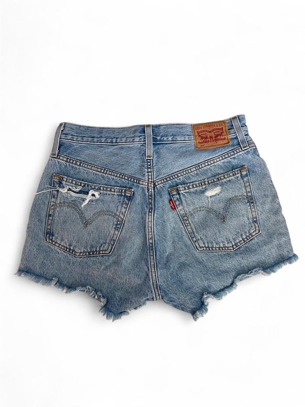 Vintage Levi's 501 Women's Light Blue Distressed Cutoff Denim Shorts